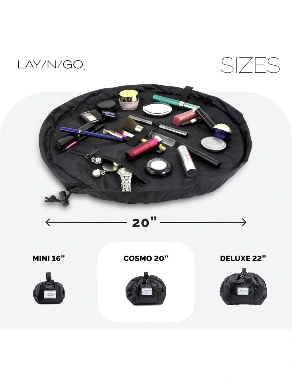 LAYN/GO FLORAL Quilted Drawstring Cosmetic Bag